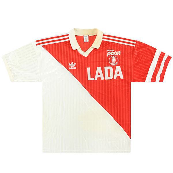 AS Monaco home retro vintage soccer jersey match men's first sportswear football shirt 1990-1991